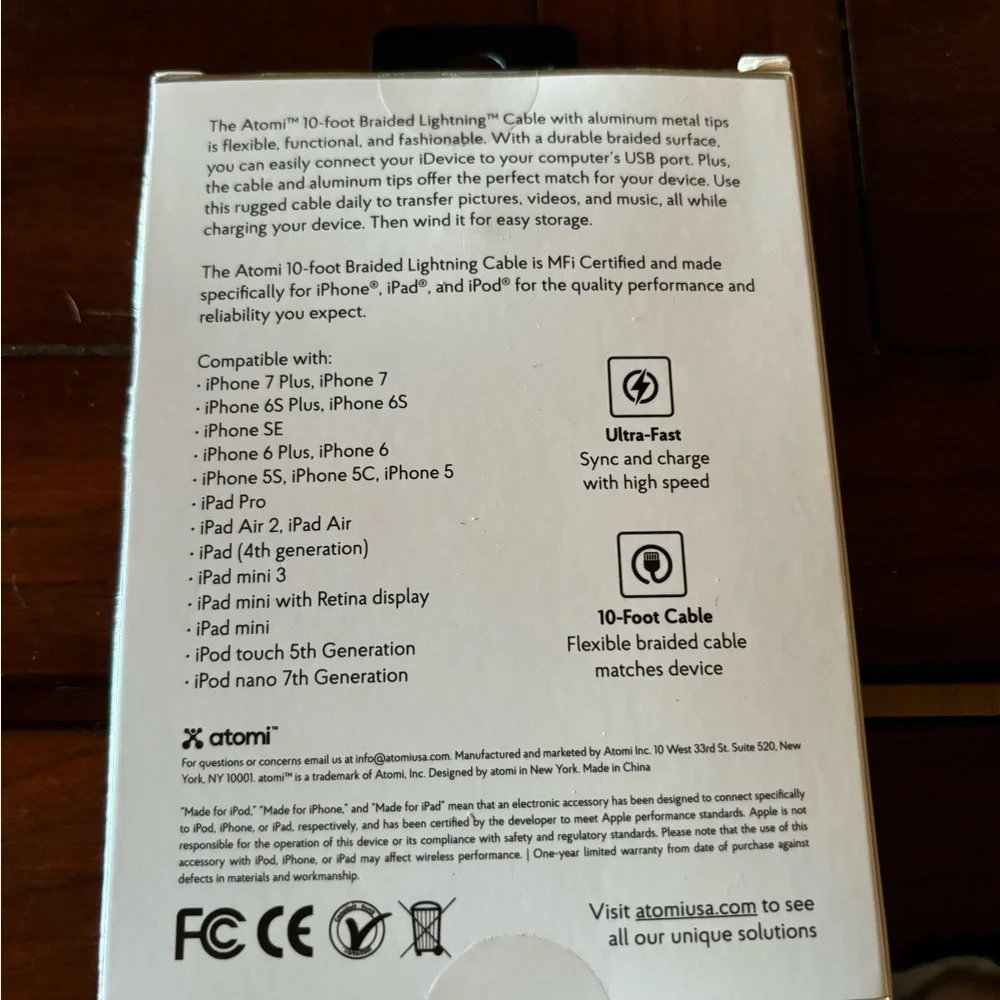 iPhone and iPad Charge and Sync Lightning Cable